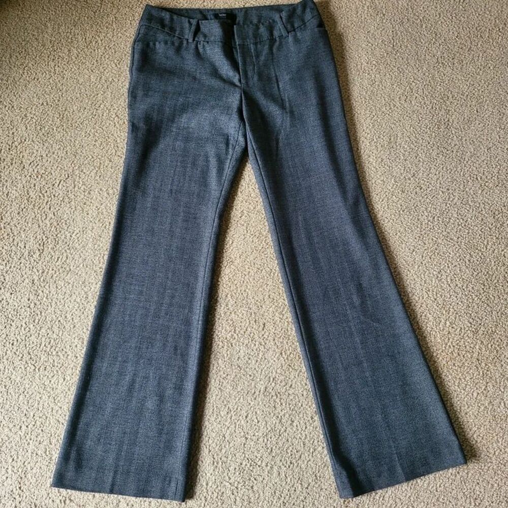 Mossimo Women’s Dress Pants Size 6 Gray Striped Flare Leg Low Stretch